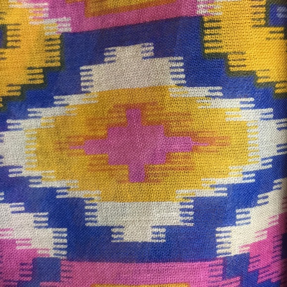 AZTEC Southwest Tribal Design 100% Pure Cotton Versatile Colorful X Large Scarf - Picture 10 of 14